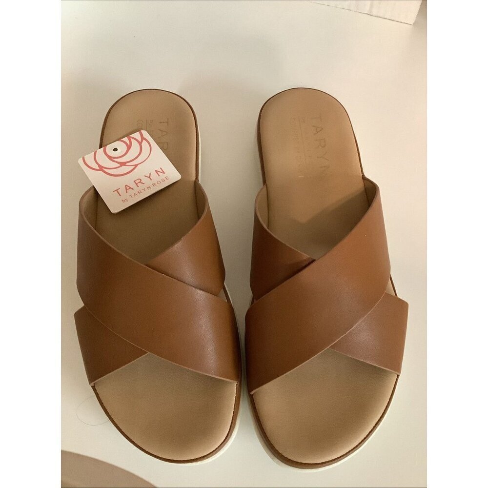 Taryn Rose Tayson Comfort By Design Wedge Sandals Tan Size 8.5 - Picture 2 of 5